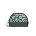 Mini green coin purse women cute half-round zipper wallet with keychain stylish small pouch - Army Green