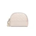 Mini woven coin purse zipper beige small wallet cute designer style change pouch for women - Off White