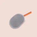Grey facial soap foaming net with orange hanging strap for cleansing and rich bubbles. - Gray