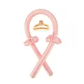 Detail view of the satin heatless hair curler set showing the soft pink curling rod and accessories. - Hair Curler Set / Snow Bud Pink