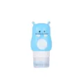 Blue cartoon silicone travel sub bottle, portable lotion dispenser for outdoor trips. - 50ml / Hippo