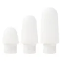 Tragbares Silikon Reiseflaschen Set, praktische drückbare leere Behälter für Lotion Pflege. - 60ml / Reguläre Passform / Transparent