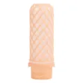 Travel silicone squeeze bottle for shampoo lotion, portable cosmetic dispenser container. - Strap Style / 90ml / Peach