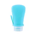 Flacone da viaggio in silicone azzurro 60ml con laccetto per lozione, shampoo e cosmetici. - 60ML / Blu Mare