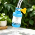 Faucet filter anti-splash head water saver 360 degree rotatable tap filter accessory - Short PP Cotton Filter Model / Blue