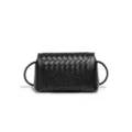 Sac à bandoulière en cuir tissé noir, sac croisé minimaliste chic pour femmes au quotidien. - B1875# Noir