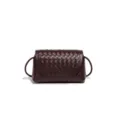 Sac bandoulière en cuir tissé classique pour femme, élégant sac marron foncé pour travail. - B1875# Violet raisin