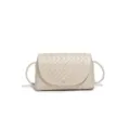 Sac à bandoulière en cuir tissé beige, sac croisé élégant et décontracté pour femmes quotidien. - B1875# Sable