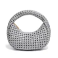 Bolso de mano trenzado plateado elegante bolso hobo metalico bolso de hombro chic estilo - Plateado