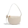 Borsa a tracolla in pelle intrecciata crema, elegante borsa hobo con chiusura a zip. - B1944# Bianco avorio