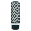 Travel silicone squeeze bottle with dark green net cover for lotion and shampoo storage - Regular Fit / 90ml / Green
