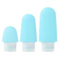 Silikon Reiseflaschen Set in Hellblau, tragbare Quetschflasche fuer Lotion und Kosmetik. - 60ml / Reguläre Passform / Blau