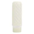 Travel silicone lotion squeeze bottle with protective mesh sleeve for cosmetics and shampoo - Regular Fit / 90ml / Off White
