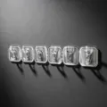 Clear acrylic adhesive wall hooks transparent six row coat hangers for home daily storage - Gray 6-Hook