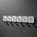 Clear acrylic adhesive hooks transparent wall mounted 6 pack punch free sticky hooks - White 6-Hook