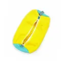 Sac de lavage pour chaussures en filet respirant jaune et bleu, idéal pour machine. - Jaune