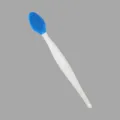 Brosse nettoyante pour le visage en silicone double face et pinceau à lèvres de beauté - Bleu
