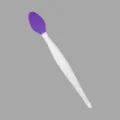 Brosse nettoyante pour le visage en silicone double face avec tête violette et manche blanc. - Violet