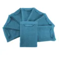 Set di canovacci in cotone blu disposti a ventaglio con un gancio per appenderli - 35*35cm / Teal