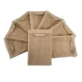 Dettaglio del set di 7 strofinacci da cucina in cotone a nido d'ape marrone per la pulizia - 35*35cm / Giallo ocra