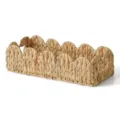 Handgefertigter Wasserhyazinthe Korb Geflochten Desktop Organizer Tablett Dekorativ - Gewellter Rechteckiger Aufbewahrungskorb / 40*16*11CM