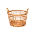 Handgevlochten rieten opbergmand met twee handgrepen, natuurlijke fruit- en broodmand. - Klein 30*25CM