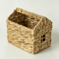 Wassergewächs geflochtener Aufbewahrungskorb Hausform handgemachter Kosmetik Organizer Box - Hausförmiger Tragekorb / Haustyp (22*16*21CM)