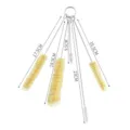 Mini cleaning brush set for straws and spouts, small stiff bristle gap brushes with ring. - Set