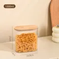 Transparenter Vorratsbehälter aus Kunststoff mit Bambusdeckel 1000ml Küchen-Dose - 1000ml