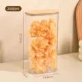 Transparenter Vorratsbehälter aus Kunststoff mit Bambusdeckel, 2000ml für Küchenorganisation. - 2000ml