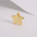 Colgante charm de estrella de metal dorado para hacer joyas DIY acabado brillante liso. - Estrella
