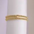 Pulsera elástica de cuentas con letra inicial C chapada en oro joya elegante para mujer - Letra C