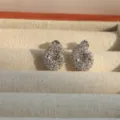 Silver-tone paved cubic zirconia letter or number stud earrings, sparkling minimalist daily jewelry. - Letter G / Silver