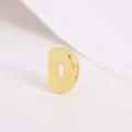 Gold metal letter D pendant, smooth bubble alphabet charm for DIY necklace jewelry making. - Letter D