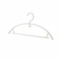 White plastic clothes hanger with semi-circle hook, 41cm wide, anti-slip design for adult clothing. - Semi-Circle with Hook