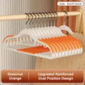 Wide shoulder plastic clothes hangers with non-slip orange grip, 42x22cm variant - Double Slot Style / Orange