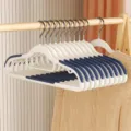 Nordic blue wide shoulder plastic clothes hangers non-slip sturdy suit hanger 42x22cm - Double Slot Style / Blue