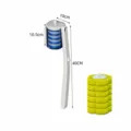 Einweg Toilettenbürste Set mit Ersatz-Schwammköpfen, ergonomisches Reinigungszubehör Bad. - Kleine klare Basis + 6 Zitronenduft Nachfüllungen