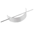 Metal hair fork detail, silver brushed crescent hairpin minimalist accessory close up - Brushed Style / Silver