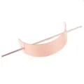 Detailed close-up of rose gold metal hair fork, elegant crescent bun cage hairpin accessory. - Brushed Style / Rose Gold