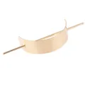 Minimalist metal hair clip rose gold crescent hairpin hair stick bun holder accessory - Brushed Style / Gold
