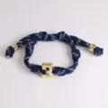 Woven rope bracelet with gold 3D number charm, stylish blue braided cord jewelry for daily wear - Style 3