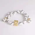 Black And White Woven Rope Bracelet Gold Number 5 Pendant Charm Fashion Jewelry Gift - 5