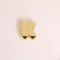 Gold 3D bubble letter K charm pendant, smooth metal DIY accessory for necklaces and bracelets. - Letter K / Gold
