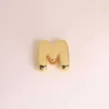 Gold 3D letter M pendant charm, glossy finish alphabet DIY accessory for necklaces and bracelets. - Letter M / Gold
