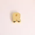 Gold 3D letter R charm pendant smooth bubble alphabet DIY jewelry making accessory wholesale. - Letter R / Gold