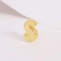 Gold 3D bubble letter S pendant charm for DIY necklace bracelet jewelry making variant style - Letter S / Gold