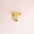 Gold 3D bubble letter T charm, glossy metal pendant for DIY necklace bracelet jewelry making. - Letter T / Gold