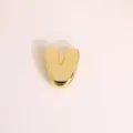 Gold 3D bubble letter V pendant charm, smooth metal surface for DIY jewelry making. - Letter V / Gold