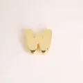 Gold 3D Bubble Letter W Pendant Glossy Metallic DIY Jewelry Charm for Necklace Bracelet - Letter W / Gold